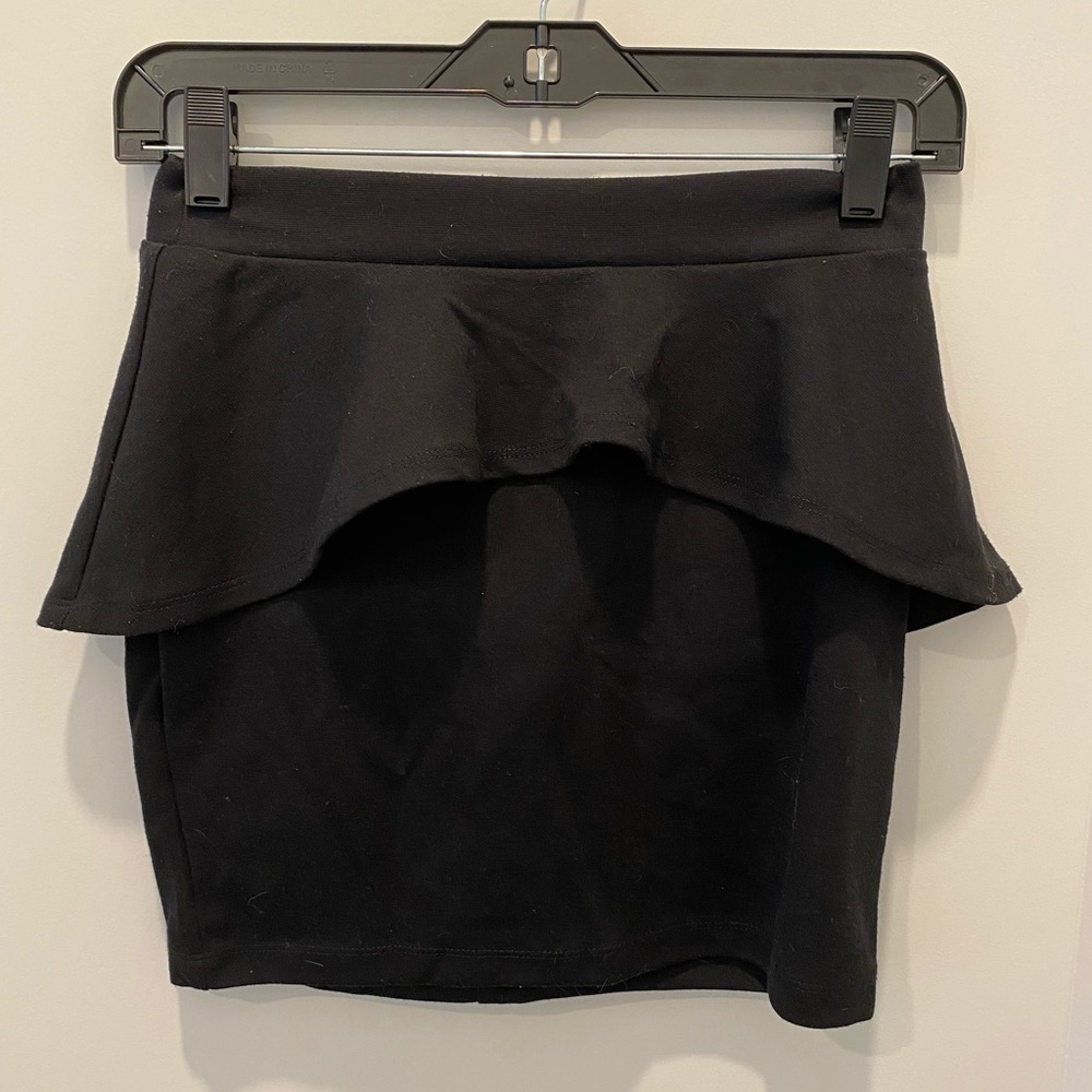 Black peplum skirt